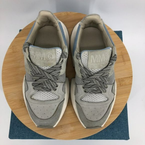 MM6 Maison Margiela Classic Chunky Platform Suede Sneakers Grey Blue Multi 5.5 - Picture 9 of 16